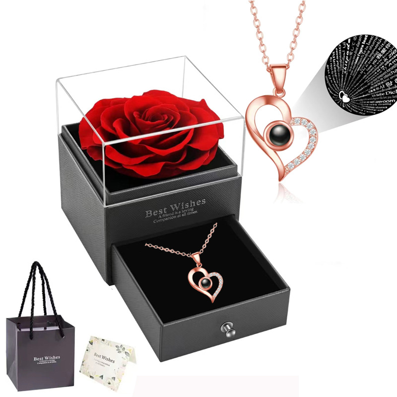 Golden gift box, pink gold