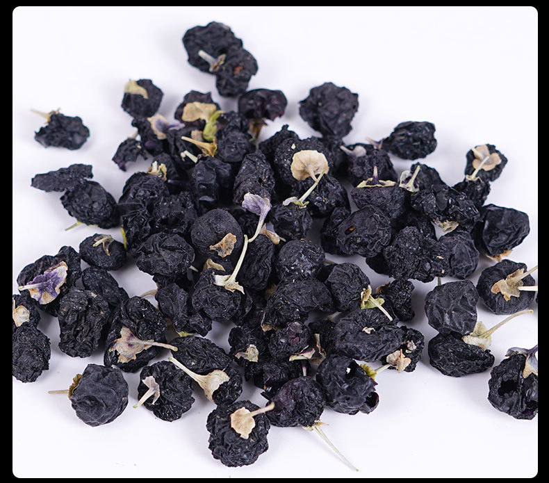 Black Goji Berry (Lycium ruthenicum) — Dried Qinghai Black Wolfberry, 110g Jar in use