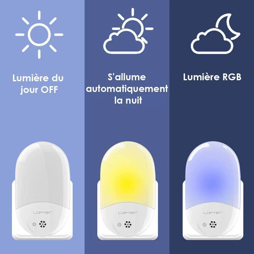 Night Light LED, Lightweight Plug-In Touch/Remote, Warm White & 7-Color, Motion Sensor Option