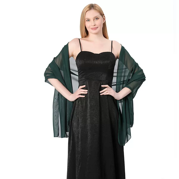 Long High Quality Solid Color Chiffon Shawl Bride Bridesmaid Group Wedding Dress Ball Party Dinner Shawl Women