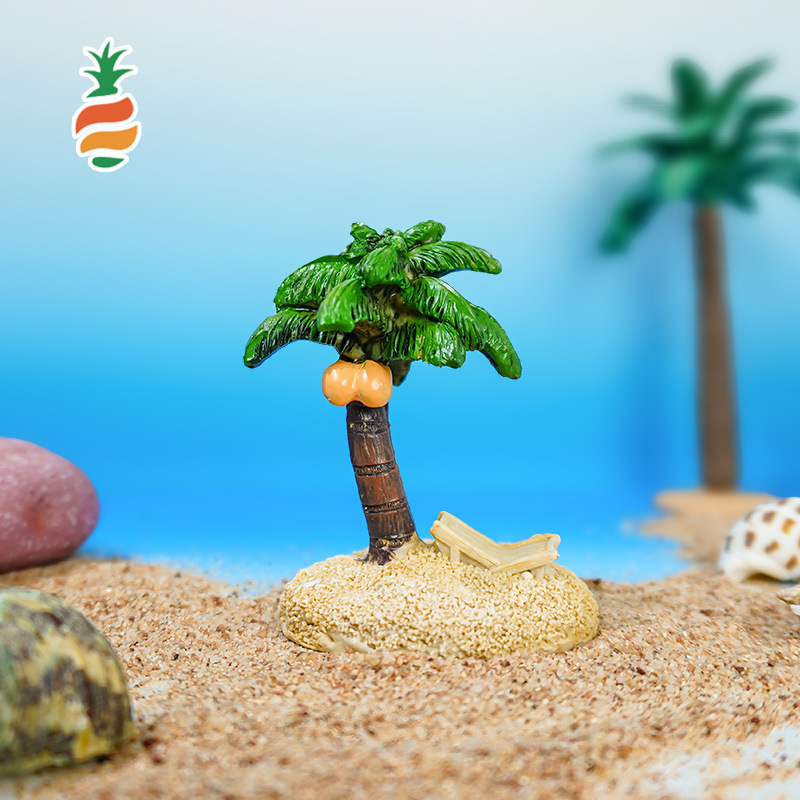 Hot-Selling Beach Coconut Tree Factory Direct Supply Mediterranean Style Micro-Landscape Succulent Flower Pot Aquarium Fish Tank Landscaping