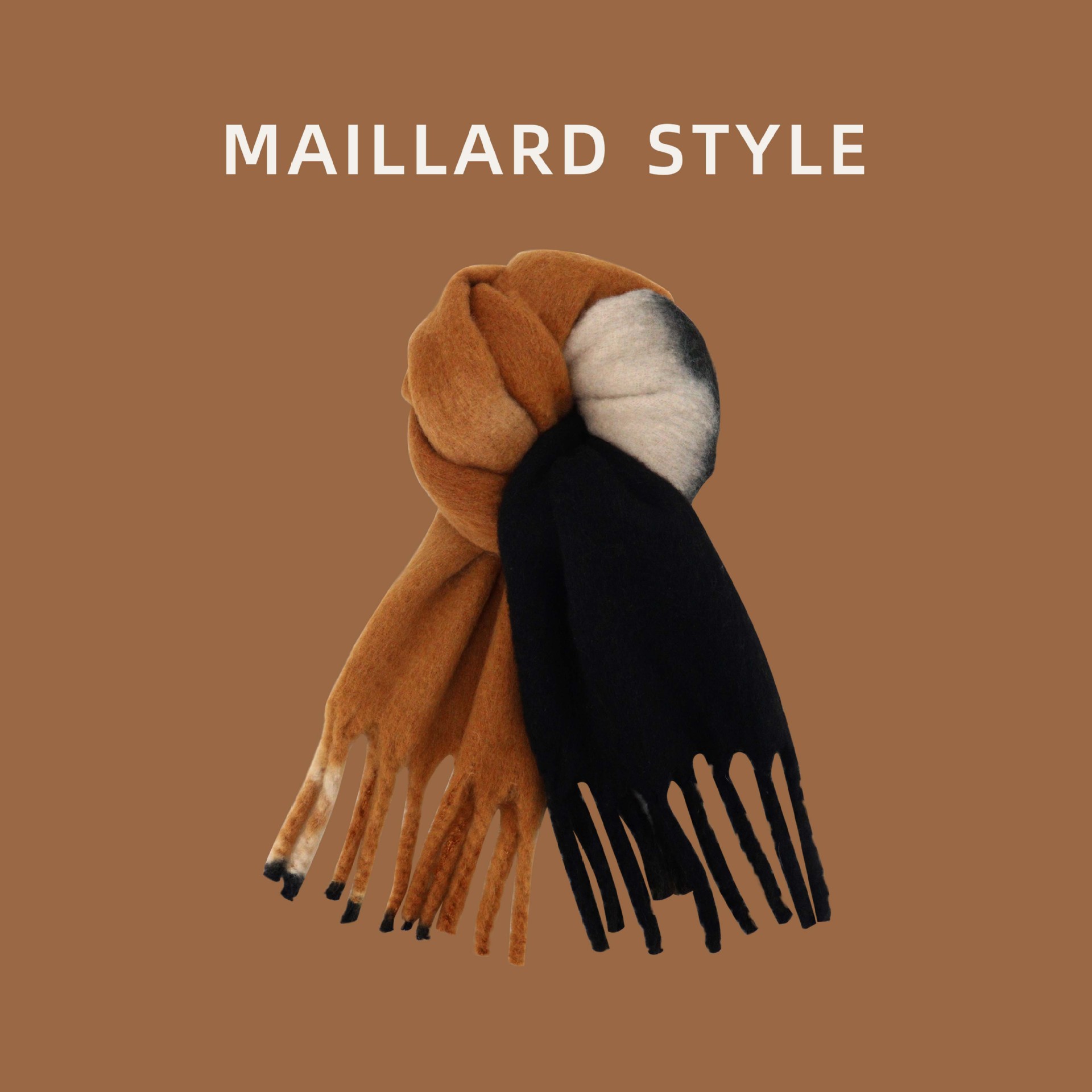 Súper gruesa bufanda de mohair de gradiente de las mujeres de moda de otoño e invierno popular bufanda de alto grado versátil cálido chal grueso