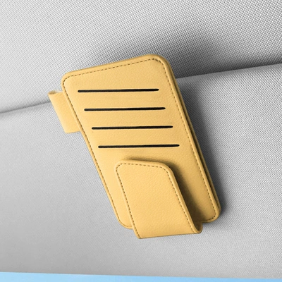 Sunglasses Storage Holder Glasses Case – Car Glasses Clip/Bill Clip - 1-beige
