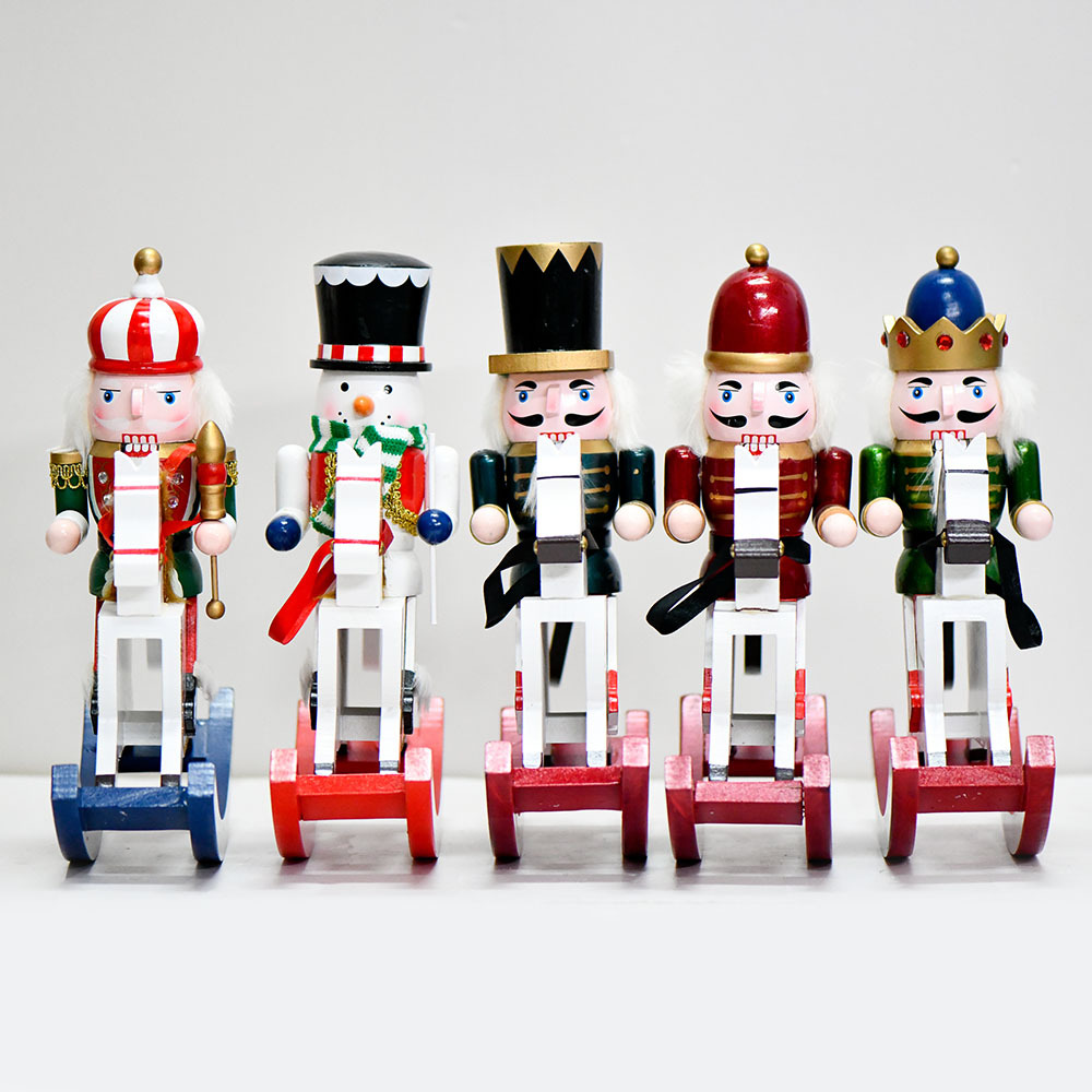 30CM mecedor cascanueces artesanías de madera rey montar marionetas de cuento de hadas decoraciones navideñas