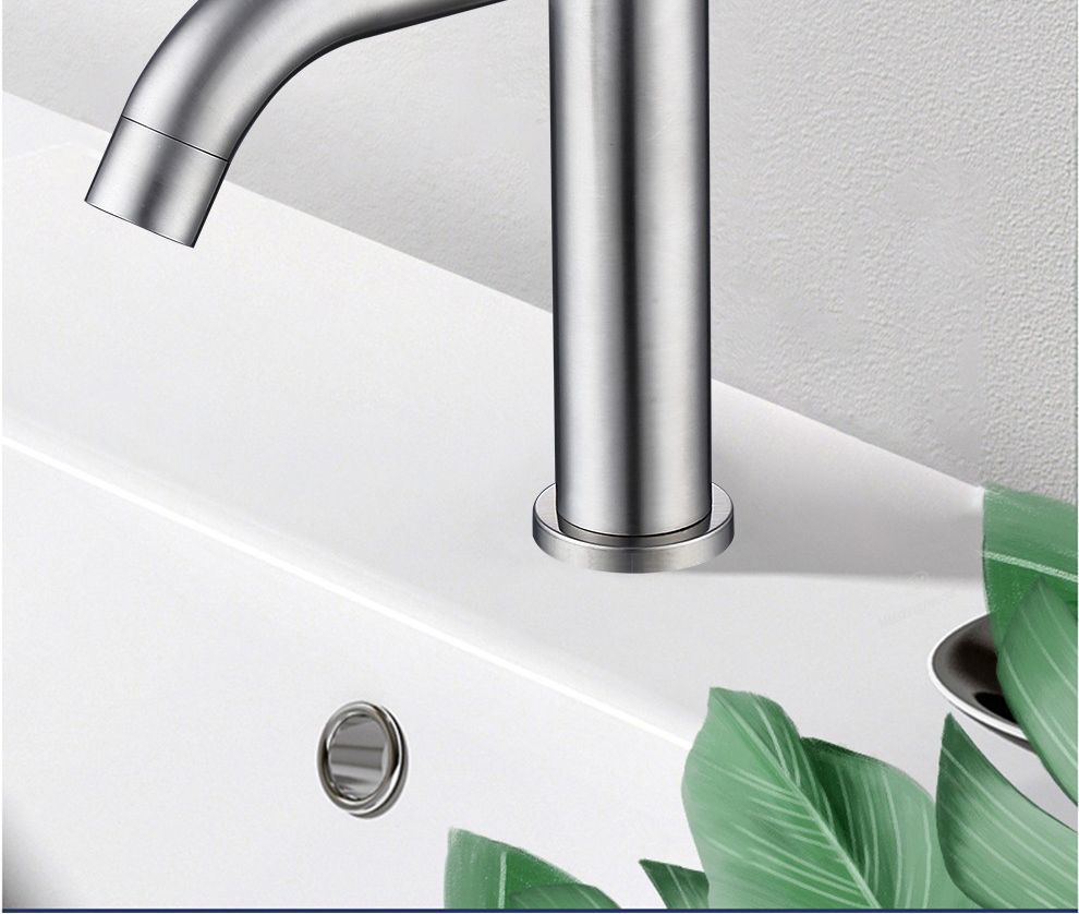 Practical household stainless steel hot and cold water faucets, washbasin, washbasin, single cooling, fashionable and modern design Specification drawing