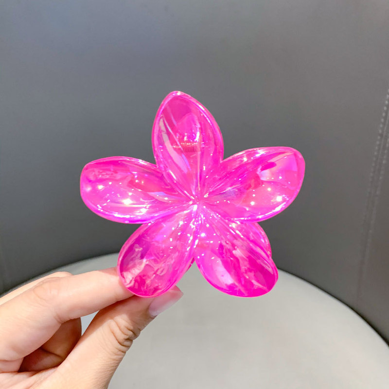 クロスボーダー真珠光沢のあるカラフルなプルメリアクリップ甘いガーリーハートフラワーヘアクリップ後頭部サメクリップカラフルなヘアクリップ|undefined