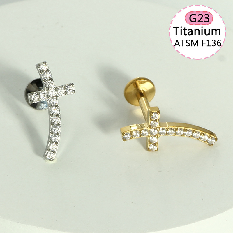G23 Titanium Alloy Lip Piercing Jewelry Lip Ring Flower Stud Internally Threaded detail image 13