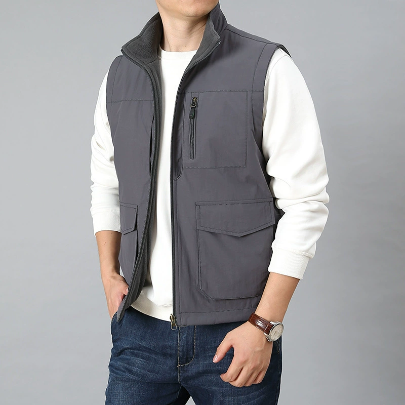 2020 новый мужской осенне-зимний двусторонний жилет для отдыха на открытом воздухе, спортивный жилет, Свободный жилет больших размеров, куртка