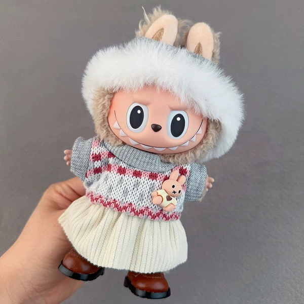 Woolen rabbit, hat, skirt