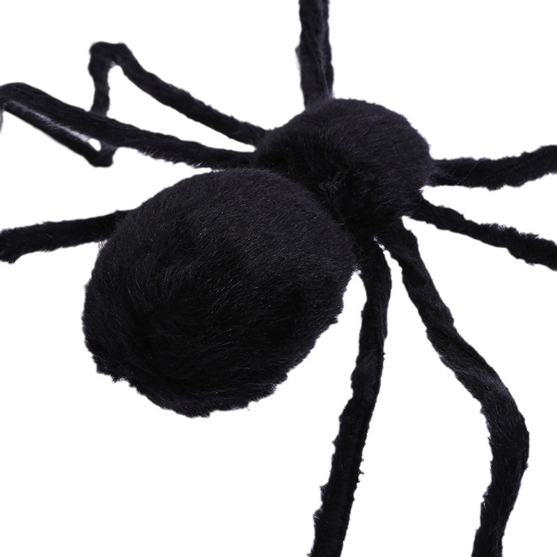Cross-border Halloween eléctrico negro gran araña 125cm control de voz vibración luz araña Halloween horror decoración araña