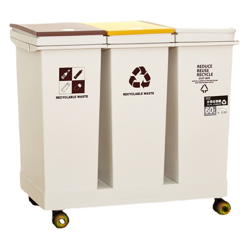 Maibaolong basura clasificación basura puede hogar sala de estar gran cocina dedicada separación húmeda y seca basura con tapa