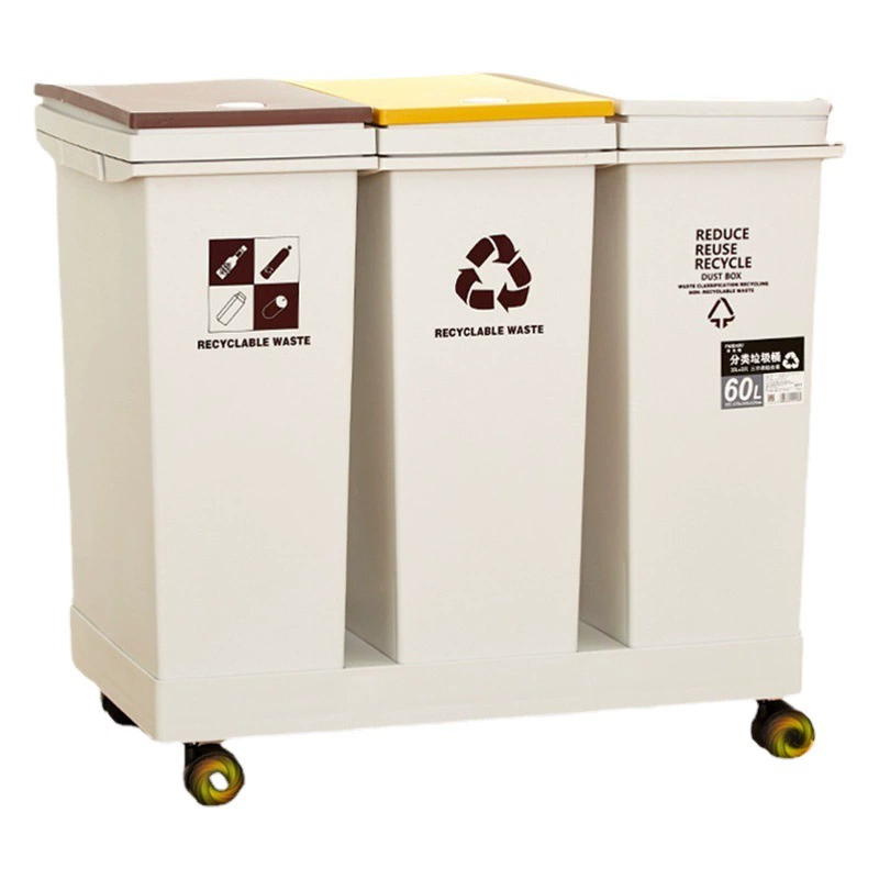 Классификация мусора Mai Baolong Мусорные корзины Домашние крышки Гостиная большая кухня Специальное сухое и мокрое отделение мусорные баки