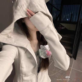 工厂直发lulu同款scuba开衫修身拉链连帽衫女加绒休闲瘦瑜伽卫衣