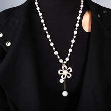 珍珠百搭毛衣链珍珠项链女百搭秋冬简约大气高级感小香风中式配饰