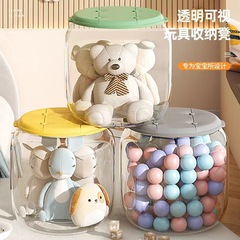 人形収納バケツ透明プラスチック子供玩具人形大容量収納ボックス多機能携帯収納ベンチ