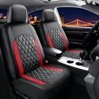 Universal seat cover full set of five-seater seat - double-stitched-red-five-seater-nine-piece-set