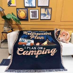 American Picnic Mat Tent Moisture-Proof Floor Mat Camping Tablecloth Nap Blanket Knitted Thread Blanket Outdoor Camping Blanket