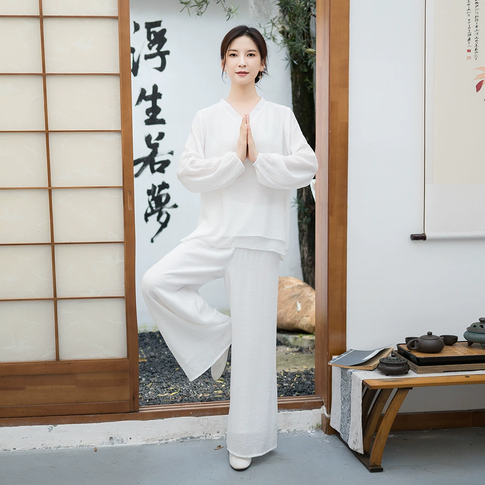 Новый национальный стиль, хлопок, конопля, медитация, национальный стиль, чай, костюм для выступления, костюм из двух частей, женский костюм для йоги, набор из двух частей