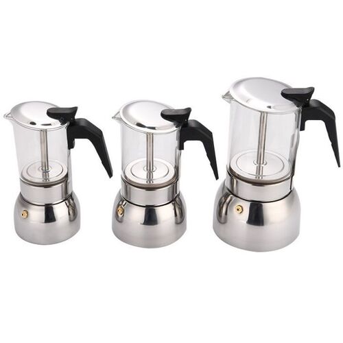 Glass stainless steel Moka pot, household coffee pot, hand brewing pot, small espresso machine, Italian Moka pot