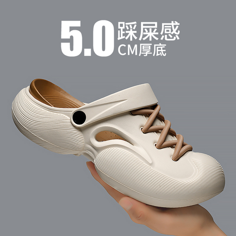 Croc Shoes Men's Summer 2025 New Baotou Outer Wear Eva Non-Slip Wear-Resistant Design Outdoor Breathable Sandals