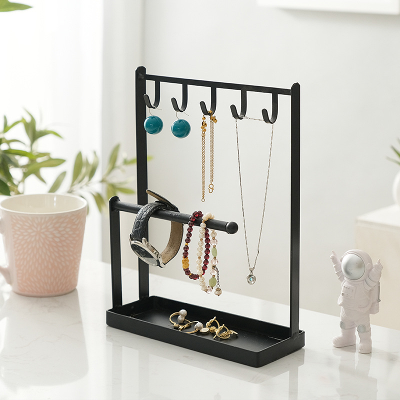 Estricta selección de puerta de entrada llave de joyería estante de almacenamiento de escritorio gancho de hierro forjado orejas collar de cuerda de joyería estante de almacenamiento