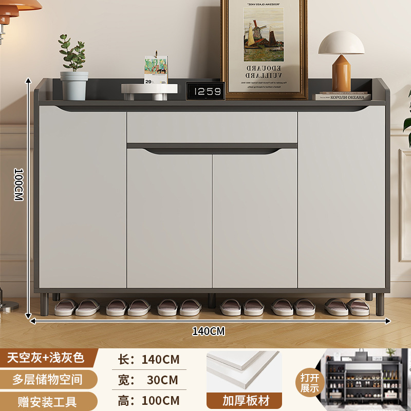 爆款鞋柜门口一体柜2025新款多层大容量楼道奶油风家用收纳玄关柜|undefined