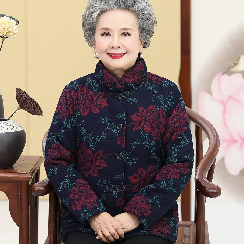 Старая леди осень и зима хлопок-Подкладка пальто женский старый мать осень хлопок-Подкладка пальто 70-летний 80 среднего возраста и пожилых бабушка хлопок-Подкладка пальто