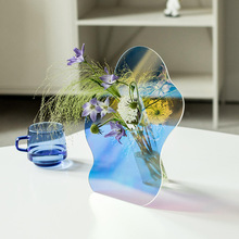 亚克力摆件创意简约桌面小摆件透明花瓶客厅养花艺术盛水容器ins