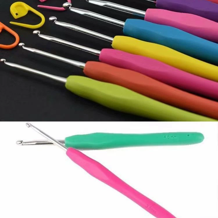 Одноголовый крючок TPR силиконовый крючок мягкая ручка твердый крючок набор ПВХ упаковка ручной работы алюминиевый крючок