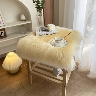 Wool pad — Cushion Imitation Wool Chair Cushion - 4040cm-square-beige