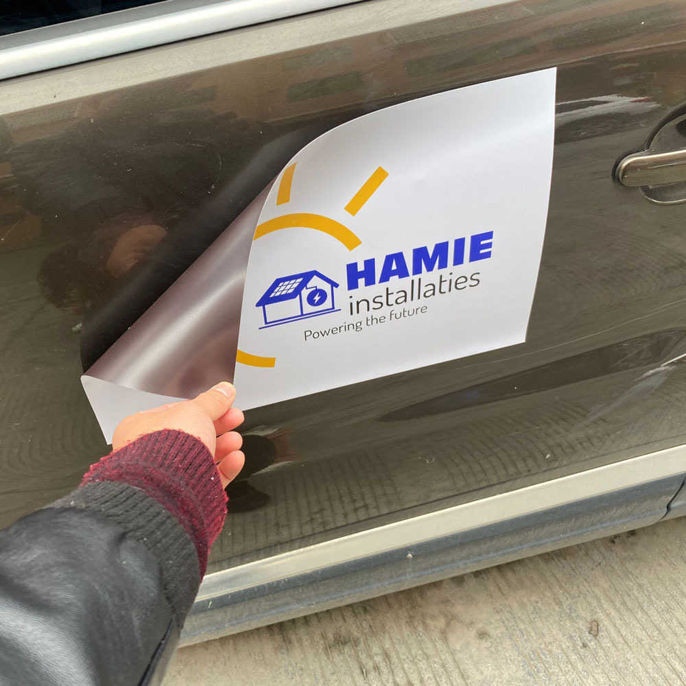 Personalizado de comercio exterior pegatinas de coche magnético pegamento-libre suave pegatinas magnéticas coche cuerpo pegatinas de publicidad no se caen en el hierro