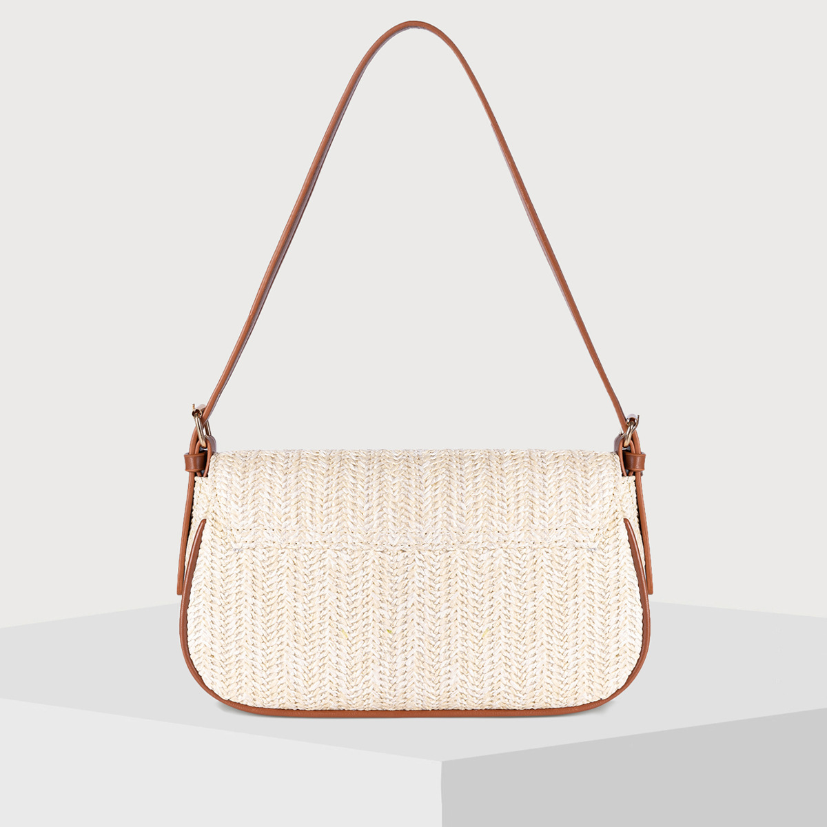 All Seasons Season Women's Polyester Solid Color Basic Square Flip Cover Straw Bag