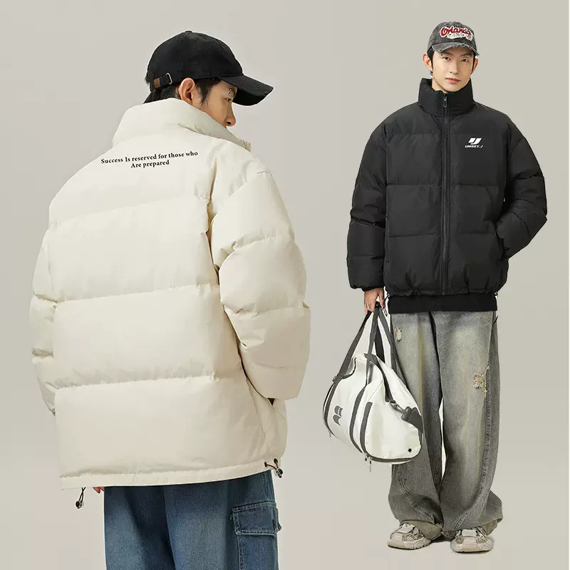 定制/Custom 美式立领棉服男冬款下摆可调防风棉衣加厚保暖面包服