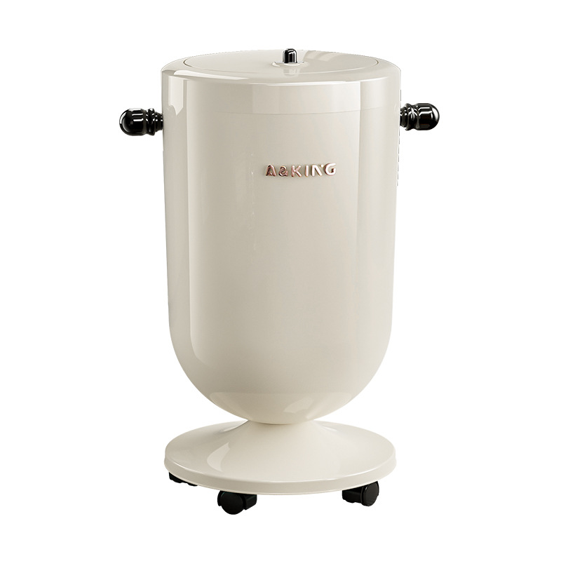 [One] Basura de sala de estar canasta de papel volante rueda de cubierta móvil engrosado doble cubo con cubierta cubo sanitario