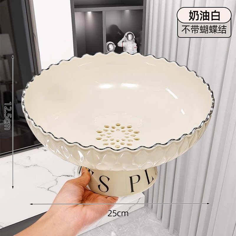 水果盘客厅家用新款高颜值茶几果盘轻奢风高档沥水托盘干果盘|undefined
