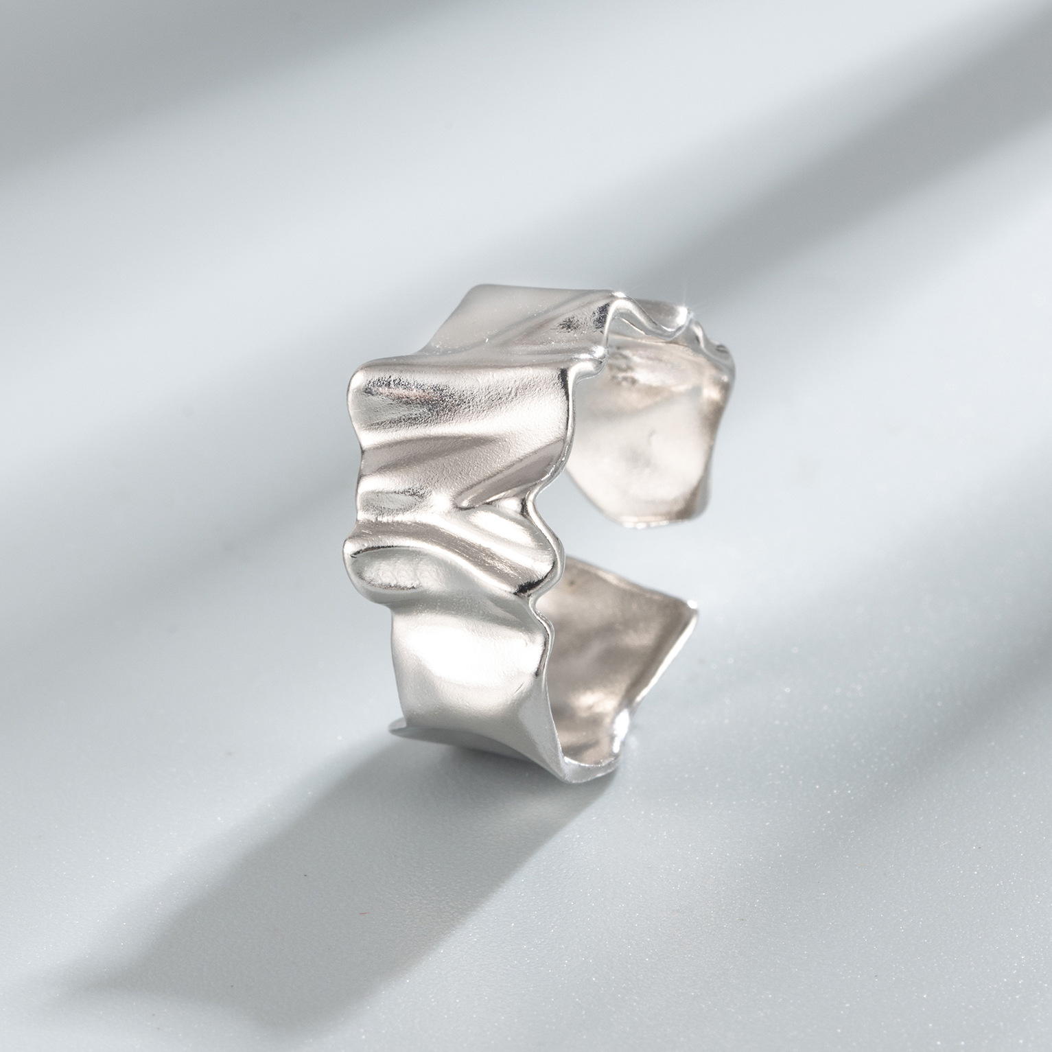 1 Piece Quantity Weekend, Daily Occasion 925 Sterling Silver Geometric Open Rings