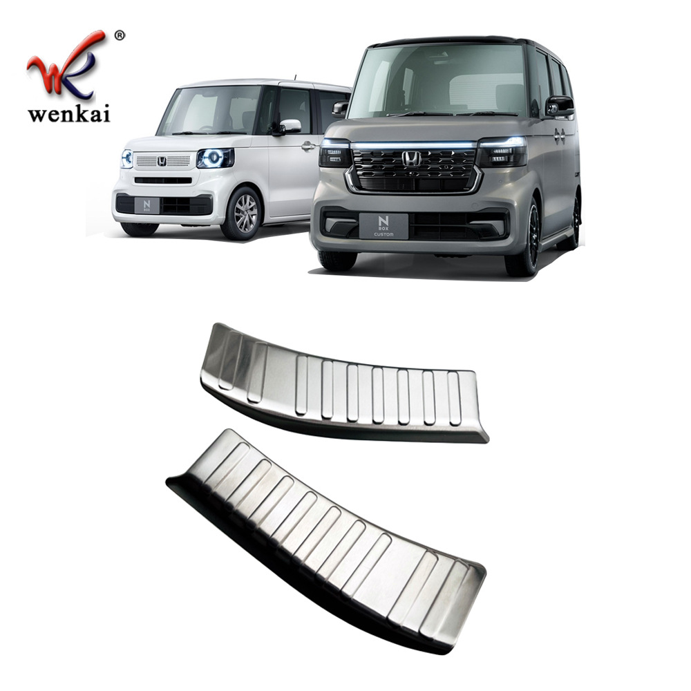 Adecuado para Honda N-BOX JF5/6 modificado tronco puerta trasera Placa de guardia especial tronco pedal de acero inoxidable