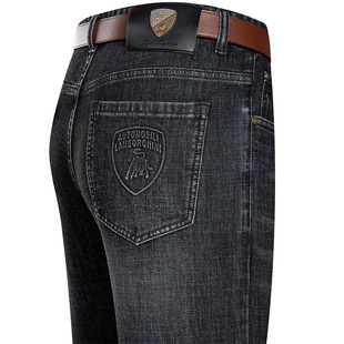 Brand Black Grey Jeans 2025 Spring and Autumn New Straight High Waist Middle-aged Business Loose High-end Casual Trousers