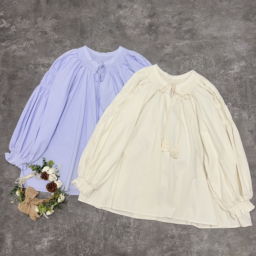 Elegante Damen Bluse Mit V-ausschnitt Und Laternenärmeln Herbst_voghion.com