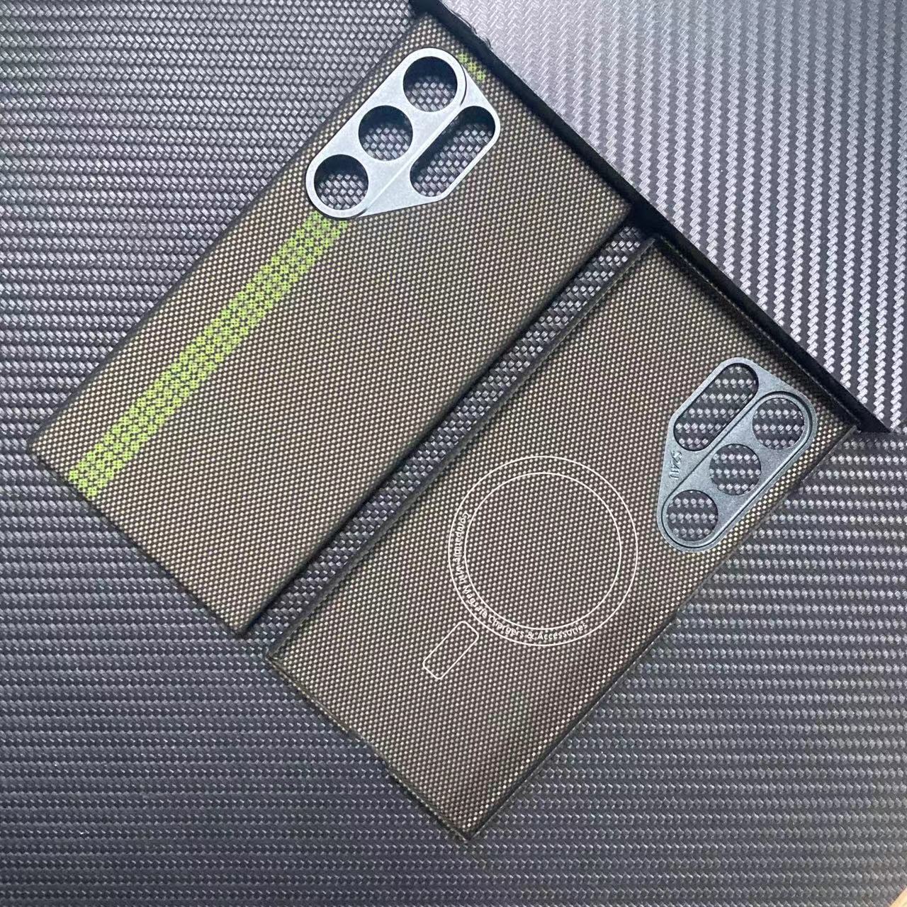 适用三星S24U凯夫拉手机壳芳纶细纹600DS24ultra磁吸磁吸款