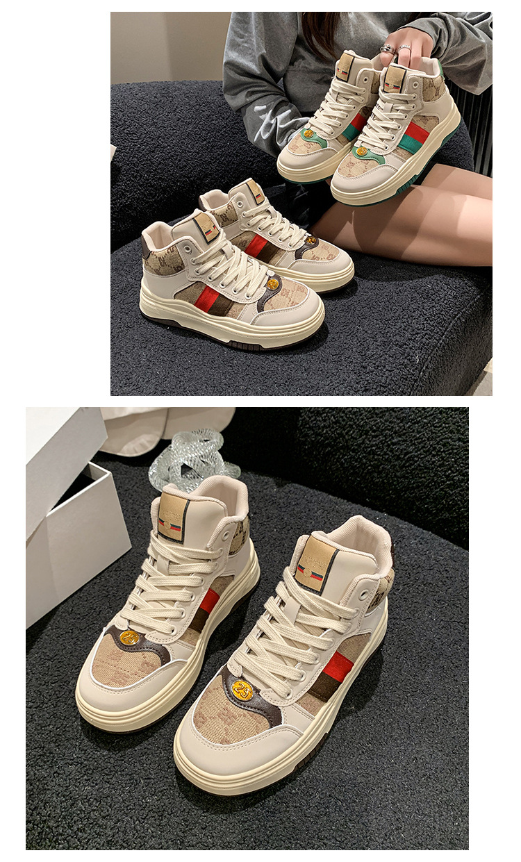 Scarpe alte da donna con suola spessa, sneakers retrò color block, nuove scarpe da donna autunno 2023, scarpe sportive e casual comode e versatili_voghion.com