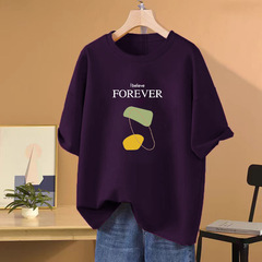 2025 夏の新スタイルルーズ大きいサイズ綿 100% 半袖 Tシャツ女性の多用途西洋スタイルカジュアルプリントトップトレンディ