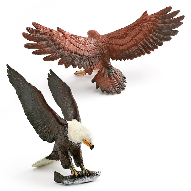 Simulación cognitiva de los niños transfronterizos Pájaro Animal Africano Osprey Modelo de talla dorada Juguete de decoración de escritorio