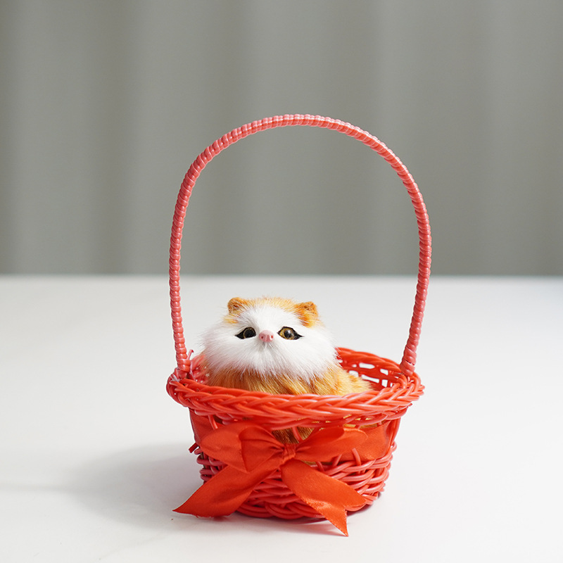 높은 바구니 (빨간색) + 가필드 스쿼트 고양이가 짖습니다