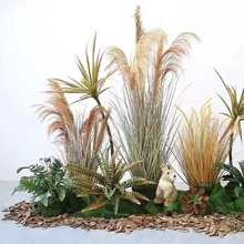 苔藓球草丝球芦苇地景陈列摆设 室内场景搭配团草橱窗景布置