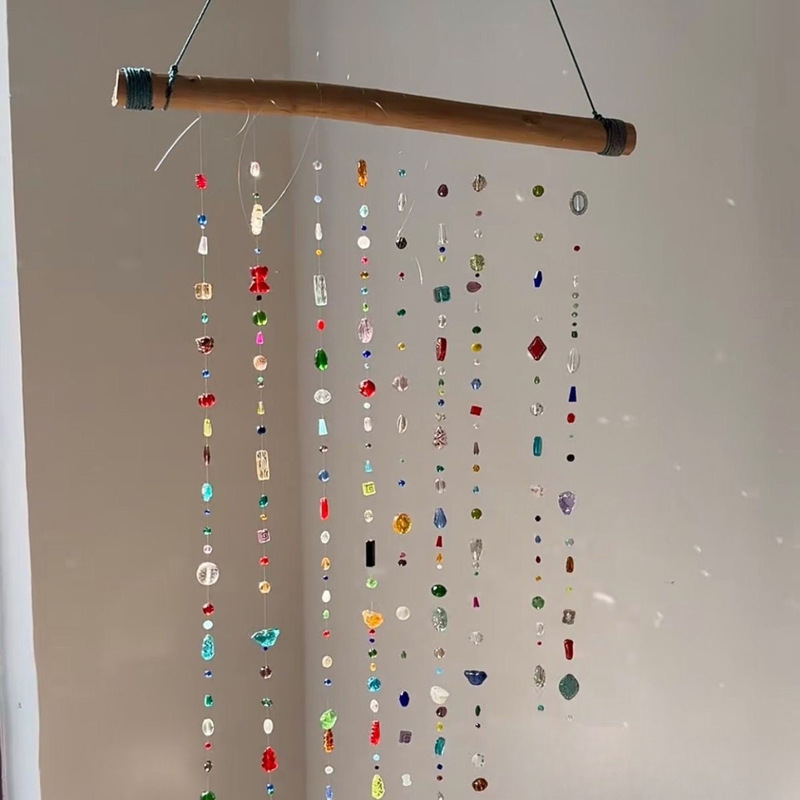 Little Red Book's Same Style Dreamy Colorfulful Bead Curtain Handmade Material Package Creative Beaded Door Curtain Bead Chain Girly Heart