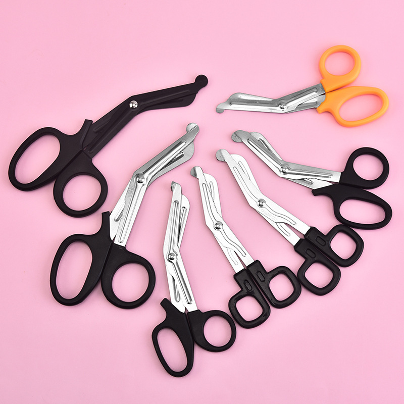 [Manufacturer Wholesale] Stainless Steel Gauze Scissors Elbow Bandage Scissors Household Canvas Scissors Outdoor Camping First Aid Kit