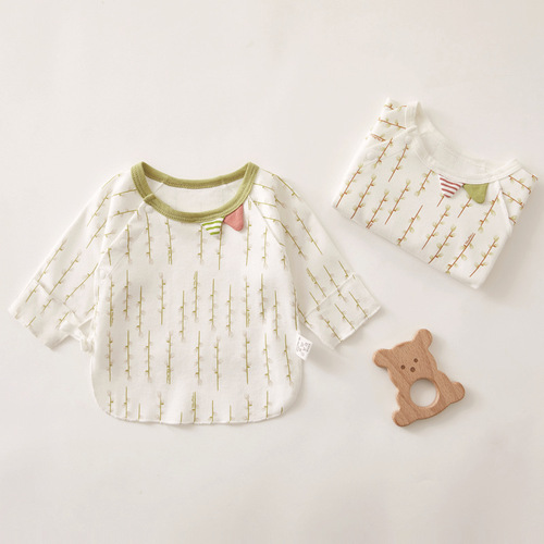 Baby clothes, baby clothes, half-back clothes, spring and autumn cotton baby pajamas, pure cotton four-season tops, newborn clothes