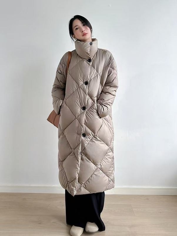 王菲同款菱格轻奢羽绒服女长款过膝2025冬季新款休闲宽松显瘦90绒|undefined
