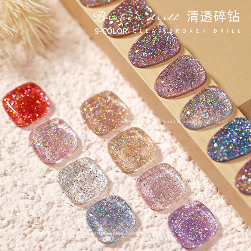 Ennishi Aurora diamante pegamento esmalte de uñas 2023 Nuevo Internet celebridad color mágico hielo transparente fototerapia pegamento Cruz-frontera Venta caliente